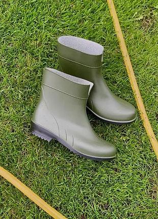 Жіночі гумові напівчоботи, колір хакі