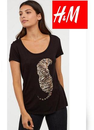 Женская футболка h&m с пайетками – стиль и комфорт в одном образе