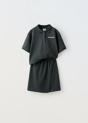 Чудовий літній костюм для дівчинки zara 128 см новий спідниця та футболка