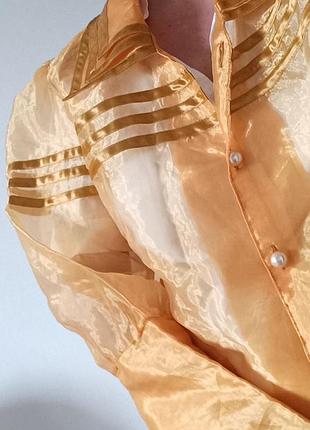 Вінтаж жакет блуза модний помаранчевий 🍊   грандіозна vilai butique thailand накидка  прозора з органзи нюанс
