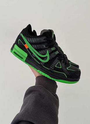 Кросівки nike off-white x air rubber dunk black/green strike