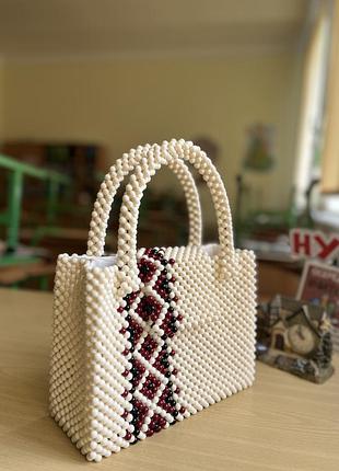 Сумка жіноча, виготовлена з акрилових намистин