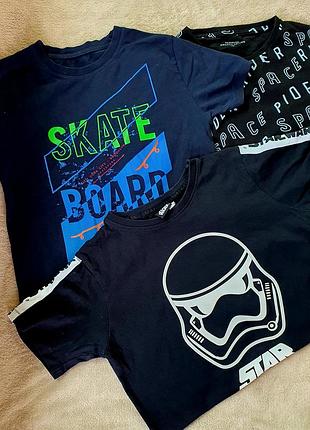 Три футболки на мальчика р. 140-146