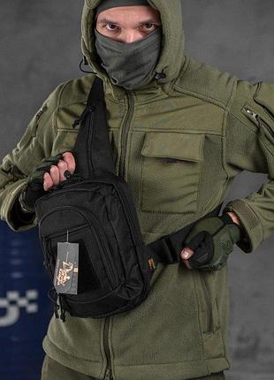 Тактична сумка нагрудна hardy black 2-1