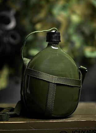 Фляга походная алюминиевая олива — фляга объемом 1 л