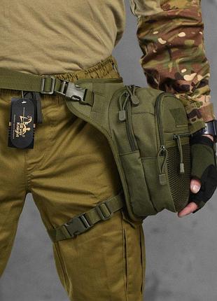 Тактична поясна сумка на ногу vergin, колір койот