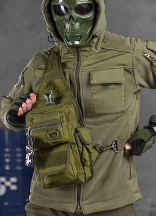 Тактический однолямочный рюкзак  сумка-слинг silver knight олива