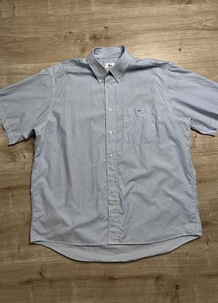Вінтажна сорочка lacoste у смужку з коротким рукавом розмір xl