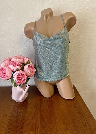 Шикарна блискуча маечка topshop