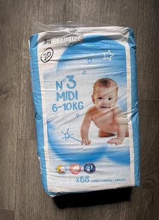Подгузники детские размер 3. 68шт.