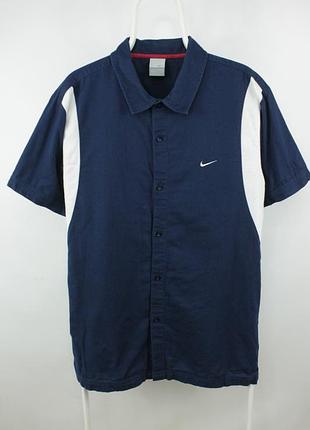 Винтажная рубашка тенниска рубашка nike short sleeve cotton shirt men's