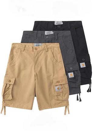 Шорти карго carhartt стильні та практичні з боковими кишенями чоловічі чорні та сірі