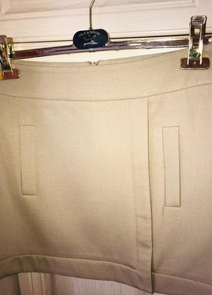 Мега стильная брендовая базовая классическая плотная юбка трапеция интересного фасона😍8 фото