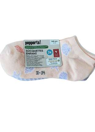 Набор детских коротких носков для девочки (3 пары) pepperts! 31-34 разноцветный (25060704)