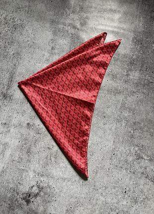 Хустка жіноча чоловіча унісекс монограмна в стилі goyard 100% made in italy червоний