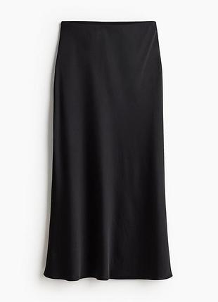 Струящаяся юбка миди черного цвета h&m s-xs
