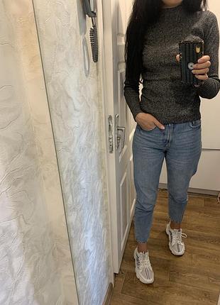 Сірий гольф в рубчик, меланж