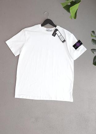 Футболки stone island фіолетовий велюровий патч🔥