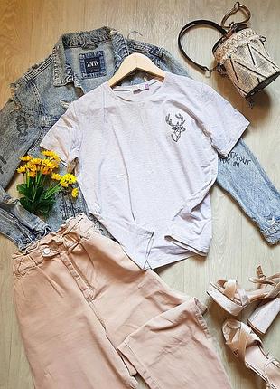 Серая базовая футболка женская оверсайз