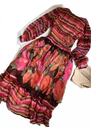 Розкішна довга сукня 100% silk. вінтаж.