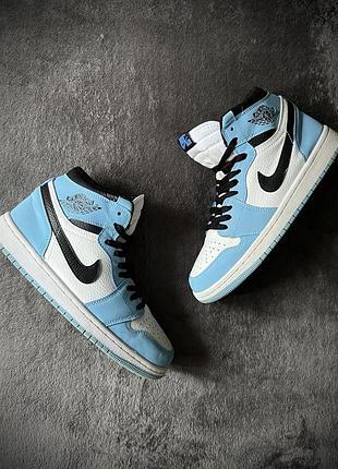 Nike jordan 1 university blue кросівки чоловічі мужские кроссовки