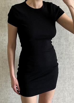 Базова літня сукня-футболка в рубчик