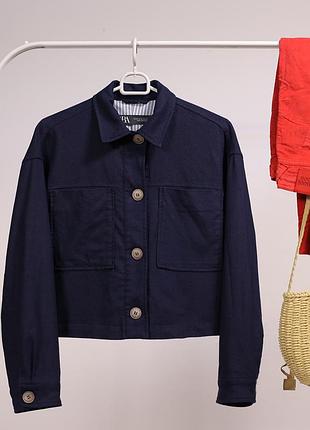 Короткая куртка из льняной смеси zara
