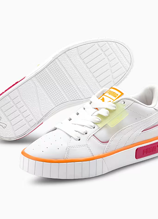 Puma женские кеды кожа cali star clights white beetroot purple orange glow