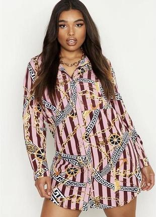 Батал!!! шикарное платье рубашка с актуальным принтом