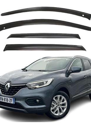 Боковые дефлекторы окон renault kadjar 2015-2022 на скотче, ветровики на окна