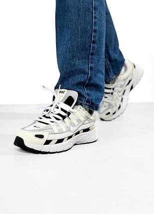 Кроссовки nike p-6000 white/beige/black 2