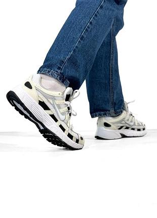 Кроссовки nike p-6000 white/beige/black 5