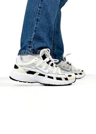 Кроссовки nike p-6000 white/beige/black 3