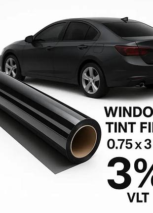Тонувальна плівка — рулон 0.75х3м super dark black 3% "solar"