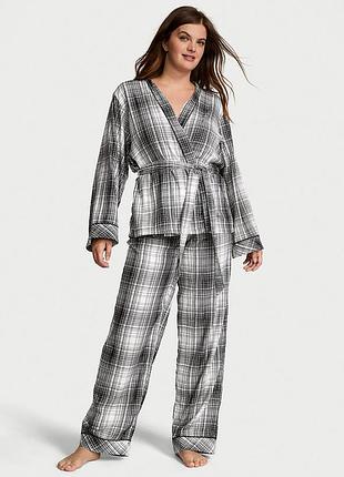 Victoria´s victorias secret виктория сикрет flannel wrap long pajama set