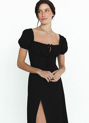 Лляна чорна сукня tydnyuk