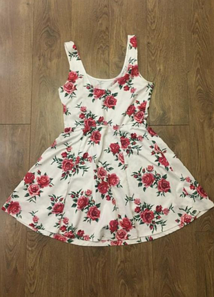 Платье -сарафан в цветочный принт