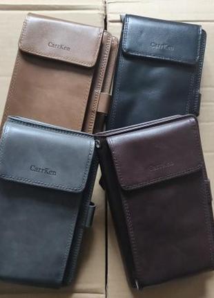 Мужской кошелек, бумажник, мужское портмоне с монетницей, портмоне для телефона 20208 фото