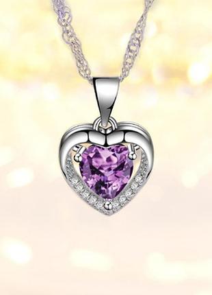 Кулон с аметистом с цепочкой