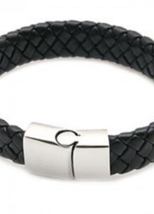 Плетёный мужской браслет на магнитной застежке