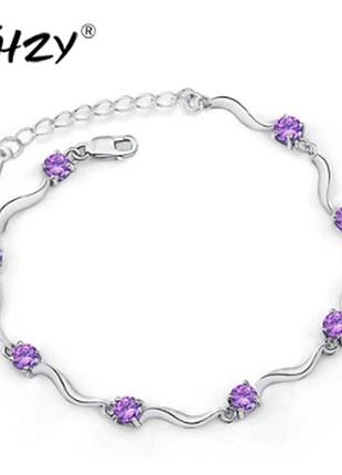 Серебряный браслет с аметистом