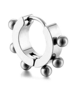 Сережки для пірсингу вух сталеві з кульками 1 шт.