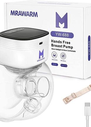 Mrawarm - портативний молоковідсмоктувач із 4 режимами та 9 рівнями, тихий і безболісний, 24 мм
