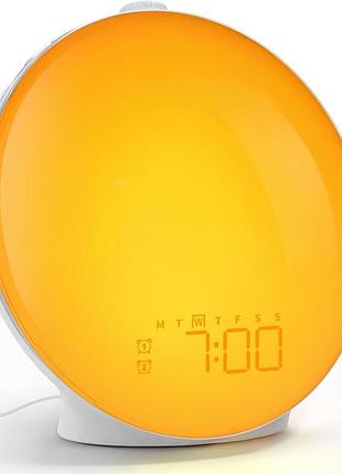Dekala - світловий будильник-нічник з імітацією сходу/заходу сонця, fm-радіо, 7 звуків природи, будильник