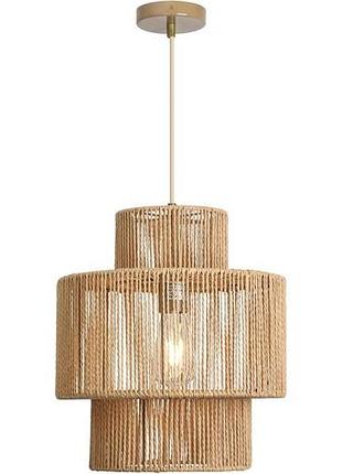 Forcoso - подвесной светильник из ротанга, винтажный плетеный светильник в стиле бохо, e27, диаметр 32 см