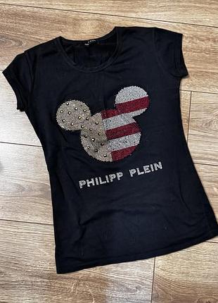 Футболка жіноча philipp plein в стразах, футболка филип плейн