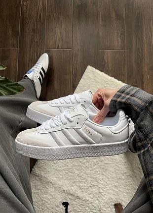 Жіночі кросівки adidas samba white адідас самба білого кольору
