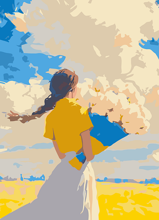 Картина по номерам с лаком в наборе свободное поле 10195-ac