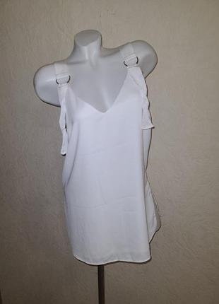 Майка блуза на широких бретелях молочная