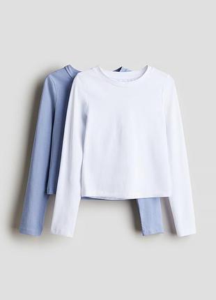 10-12/12-14 лет h&m новый фирменный набор 2 шт базовый реглан лонгслив кофта кофточка подлетка